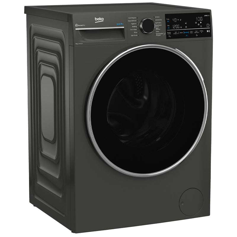 Beko 9kg Front Load Washing Machine Graphite with Steam and WiFi BFLB904ADG