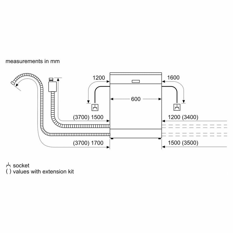 Bosch 60cm Series 4 Freestanding Stainless Steel Dishwasher SMS4HVI01A