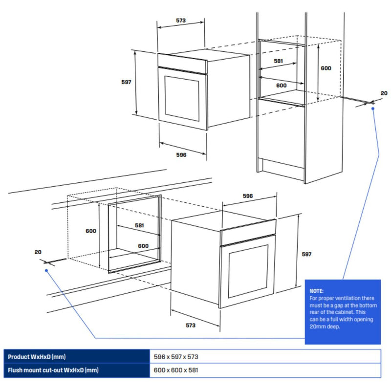 Westinghouse 60cm Stainless Steel Multi-Function Oven WVE6515SD