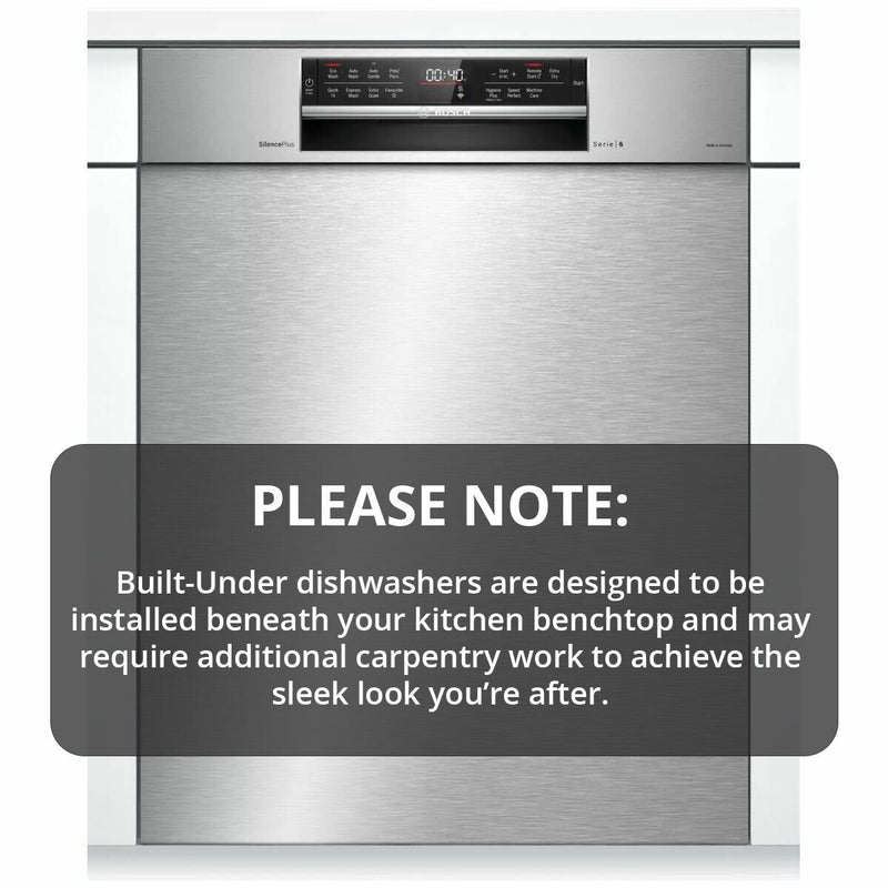 Bosch 60cm Series 6 Built Under Stainless Steel Dishwasher SMU6HCS01A
