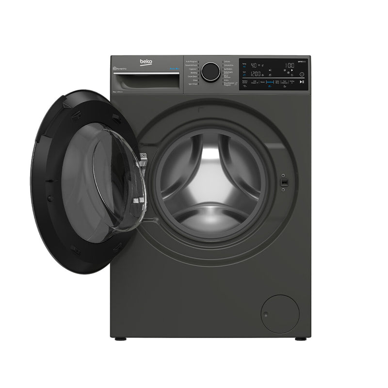 Beko 9kg Front Load Washing Machine Graphite with Steam and WiFi BFLB904ADG