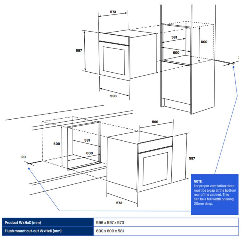 Westinghouse 60cm Stainless Steel Multi-Function Oven WVE6314SD